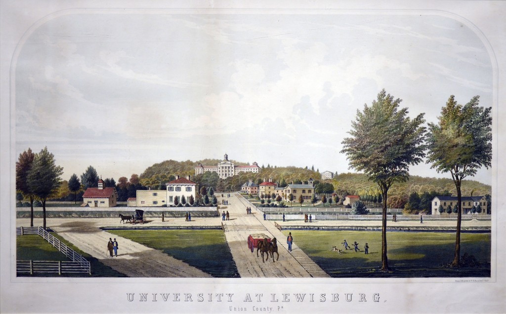 Historical sketch of Bucknell, titled "University at Lewisburg, Union County PA"